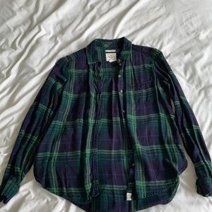 Green and Blue Boyfriend fit Flannel